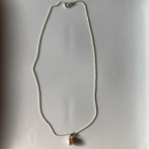 Real pearl 925 sterling silver necklace